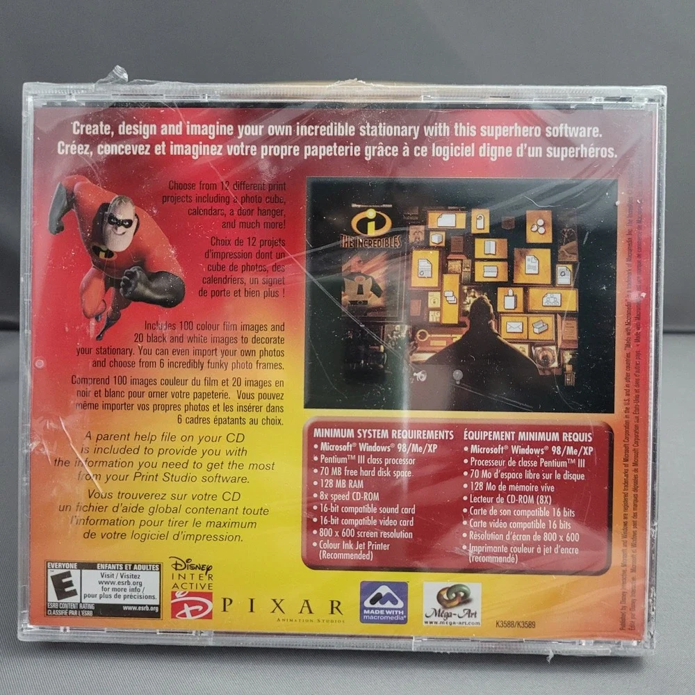 The Incredibles PC-CD ROM‎ Print Studio Disney Pixar (PC CD-ROM, 2004) *SEALED*